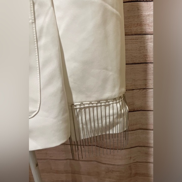 Athena Women’s open back silver chain white blazer jacket size small. - Picture 5 of 15